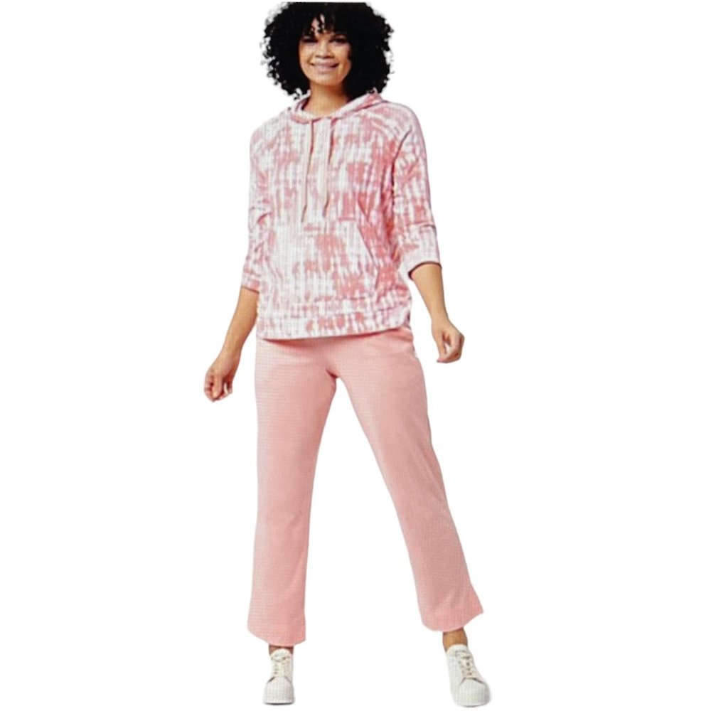 Koolaburra by UGG Sueded Jersey Relaxed Hoodie Pants 2 pc Lounge Set XL Peach